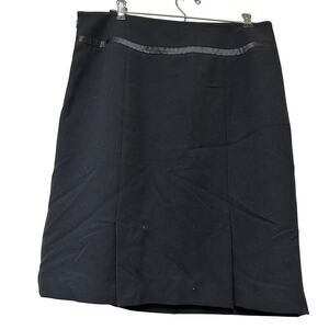 Josephine Chaus Black Office Siren Lined Knee Length Work Straight Skirt Size 12